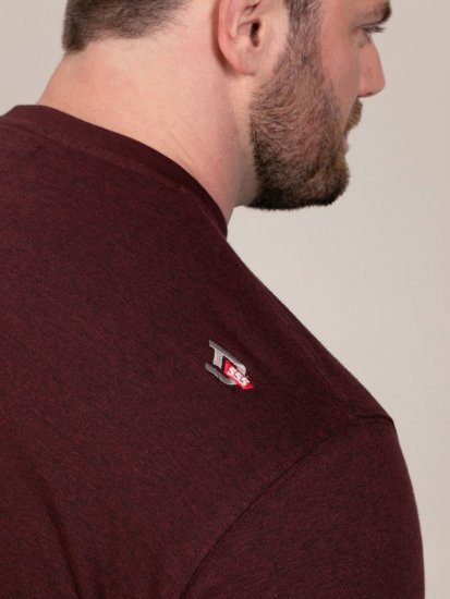 D555 Baldwin Grumpy Old Man Club Print Crew Neck T-shirt Burgundy/ Black Twist - Tricouri - Tricouri Bărbați Mărimi Mari