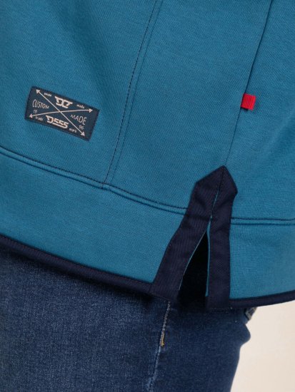 D555 Conway 1 1/4 Zip Neck Fleece Sweatshirt With Bear Logo Teal - Pulovere & hanorace - Pulovere & Hanorace Bărbați Mărimi Mari