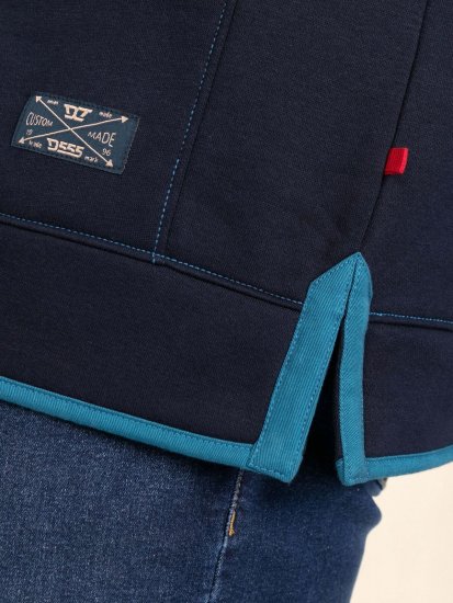 D555 Conway 2 1/4 Zip Neck Fleece Sweatshirt With Bear Logo Albastru marin - Pulovere & hanorace - Pulovere & Hanorace Bărbați Mărimi Mari