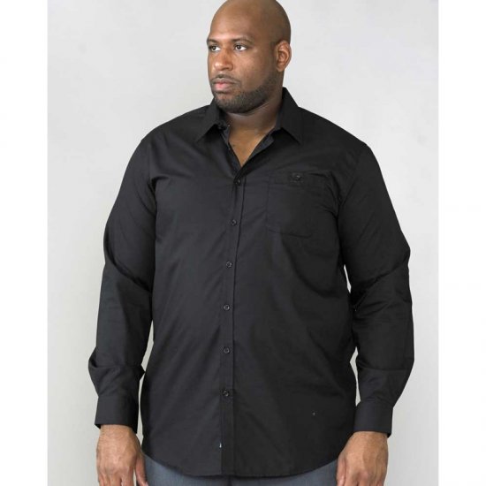 D555 Corbin Easy Iron-Shirt Black - Cămăși - Cămăși Bărbați Mărimi Mari