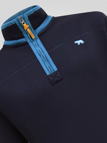 D555 Conway 2 1/4 Zip Neck Fleece Sweatshirt With Bear Logo Albastru marin - Pulovere & hanorace - Pulovere & Hanorace Bărbați Mărimi Mari