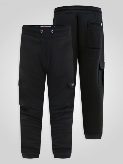 D555 Dexter 1 Cargo Jogger With Bear Embroidery TALL Negru - TALL pantaloni trening - Pantaloni sport TALL