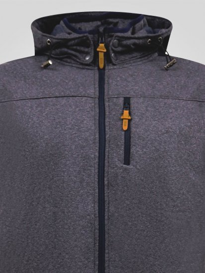 D555 Conrad Detachable Hood Bonded Fleece Zip Through Hoody Albastru marin - Pulovere & hanorace - Pulovere & Hanorace Bărbați Mărimi Mari