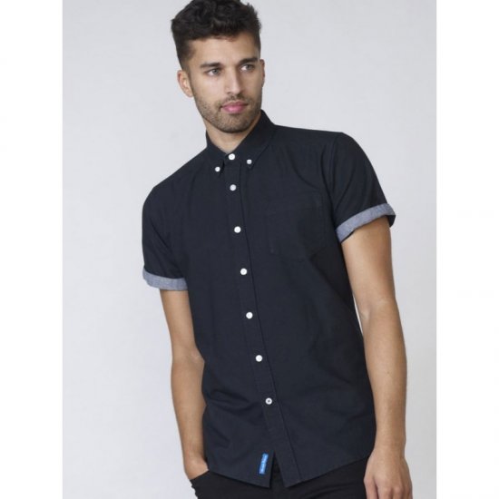 D555 Kevin Oxford Shirt Black - Cămăși - Cămăși Bărbați Mărimi Mari