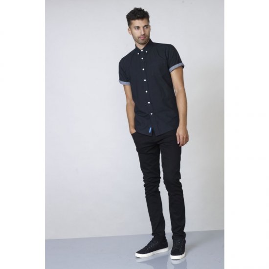 D555 Kevin Oxford Shirt Black - Cămăși - Cămăși Bărbați Mărimi Mari