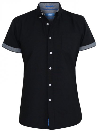 D555 Kevin Oxford Shirt Black - Cămăși - Cămăși Bărbați Mărimi Mari