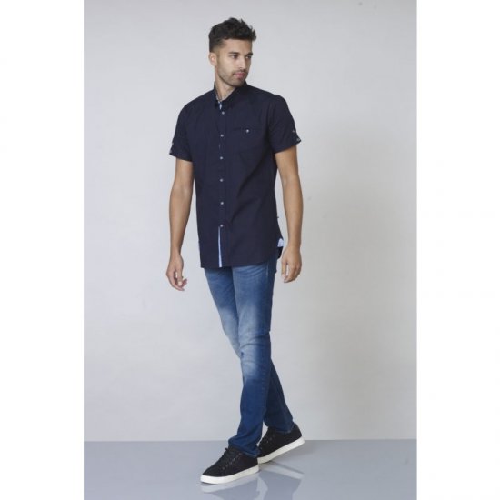 D555 Tim Short Sleeve Shirt Navy - Cămăși - Cămăși Bărbați Mărimi Mari