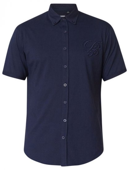 D555 Beaver Couture Jersey Shirt Navy - Cămăși - Cămăși Bărbați Mărimi Mari