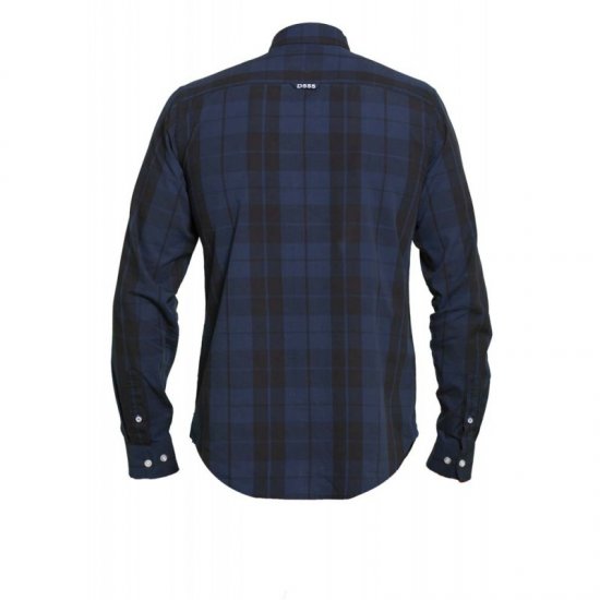 D555 Davenport Long Sleeve Shirt Navy - Cămăși - Cămăși Bărbați Mărimi Mari