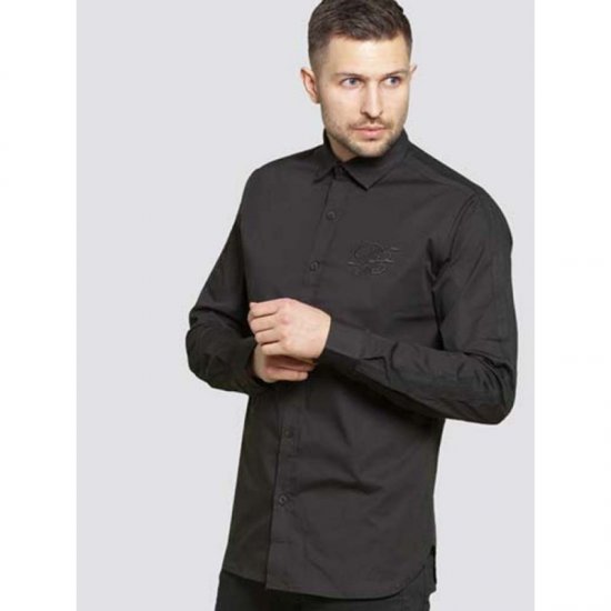 D555 Michael Couture Stretch Shirt Black - Cămăși - Cămăși Bărbați Mărimi Mari