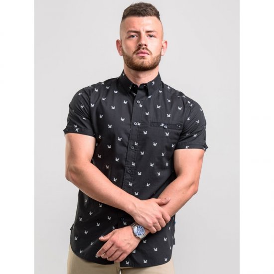 D555 Marley Shirt Black - Cămăși - Cămăși Bărbați Mărimi Mari