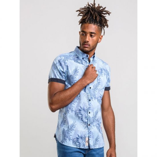 D555 Santana Hawaii Shirt Sky Blue - Cămăși - Cămăși Bărbați Mărimi Mari