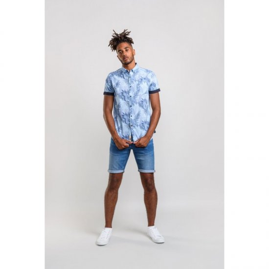 D555 Santana Hawaii Shirt Sky Blue - Cămăși - Cămăși Bărbați Mărimi Mari