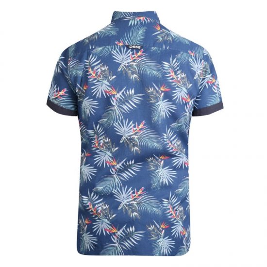 D555 Reuben Hawaii Shirt Navy - Cămăși - Cămăși Bărbați Mărimi Mari