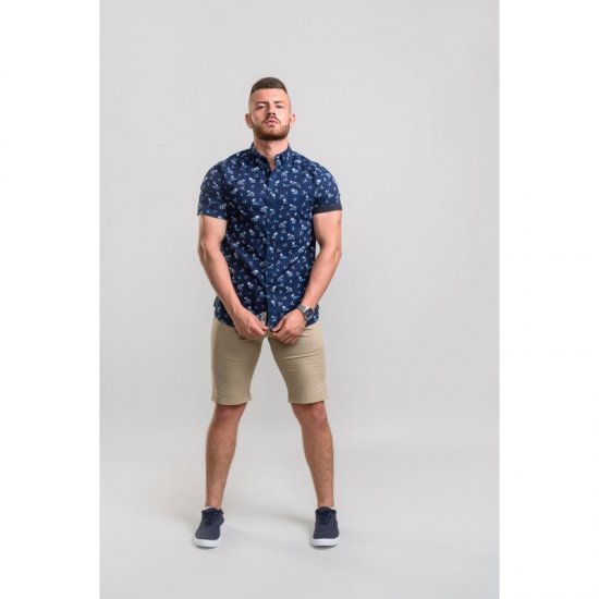 D555 Davian Hawaii Shirt Navy - Cămăși - Cămăși Bărbați Mărimi Mari