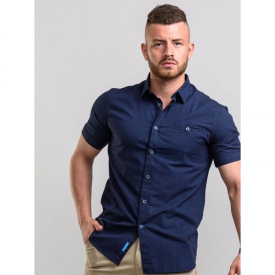 D555 Wesson Shirt Navy - Cămăși - Cămăși Bărbați Mărimi Mari