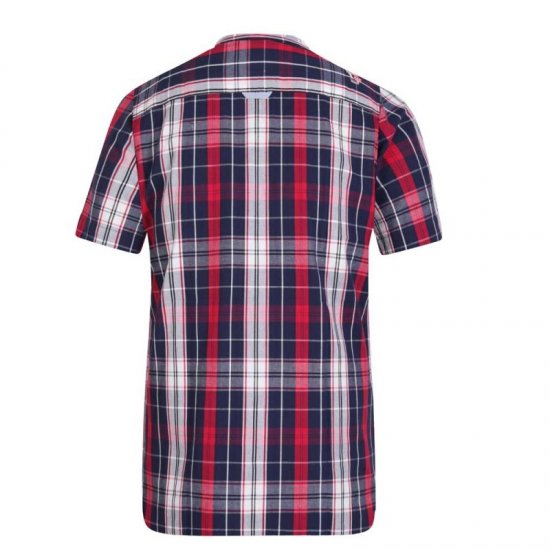 D555 Terell Shirt Navy/Red - Cămăși - Cămăși Bărbați Mărimi Mari