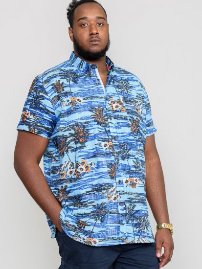 D555 CHARFORD Hawaiian Reverse Printed Shirt - Cămăși - Cămăși Bărbați Mărimi Mari