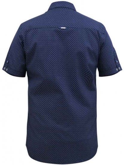 D555 Telford S/S Micro Ao Print Shirt Navy - Cămăși - Cămăși Bărbați Mărimi Mari