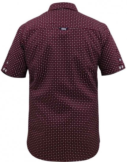 D555 Hillcrest S/S Micro Ao Print Shirt Burgundy - Cămăși - Cămăși Bărbați Mărimi Mari