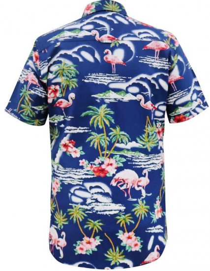 D555 Durham Flamingo Hawaiian Ao Print Shirt - Cămăși - Cămăși Bărbați Mărimi Mari