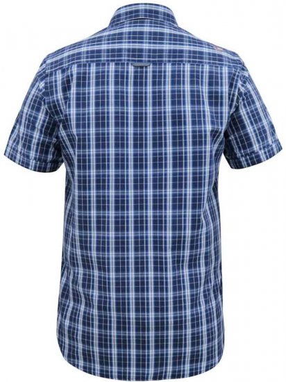 D555 Walcot Check Button Down Collar S/S Shirt Navy - Cămăși - Cămăși Bărbați Mărimi Mari