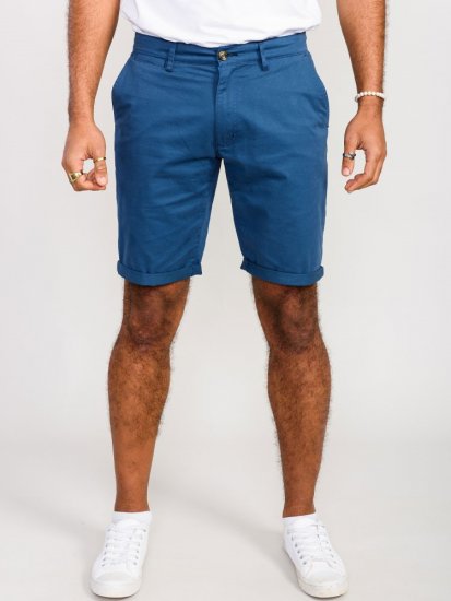D555 Nelson Stretch Chino Shorts Blue - Pantaloni scurți - Pantaloni Scurți Mărimi mari Bărbați 