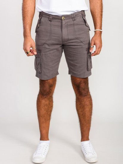 D555 Melton Cotton Cargo Shorts Grey - Pantaloni scurți - Pantaloni Scurți Mărimi mari Bărbați 