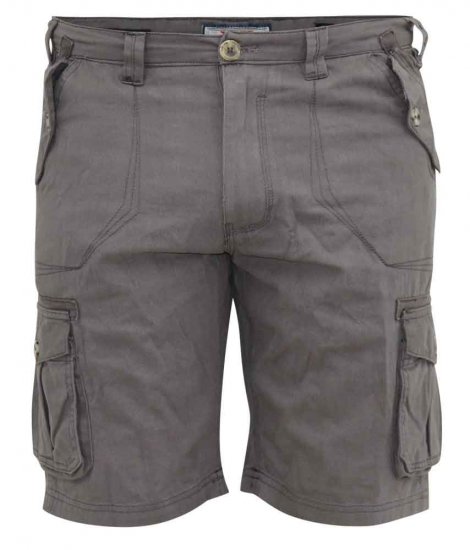 D555 Melton Cotton Cargo Shorts Grey - Pantaloni scurți - Pantaloni Scurți Mărimi mari Bărbați 