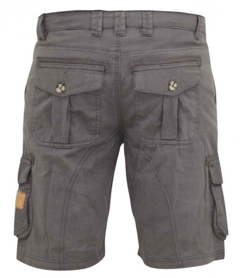 D555 Melton Cotton Cargo Shorts Grey - Pantaloni scurți - Pantaloni Scurți Mărimi mari Bărbați 
