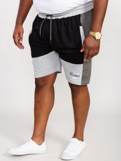 D555 Kirton Couture Elasticated Waistband Shorts Black/Charcoal - Pantaloni trening - Pantaloni Trening Bărbați Mărimi Mari