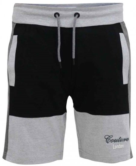 D555 Kirton Couture Elasticated Waistband Shorts Black/Charcoal - Pantaloni trening - Pantaloni Trening Bărbați Mărimi Mari
