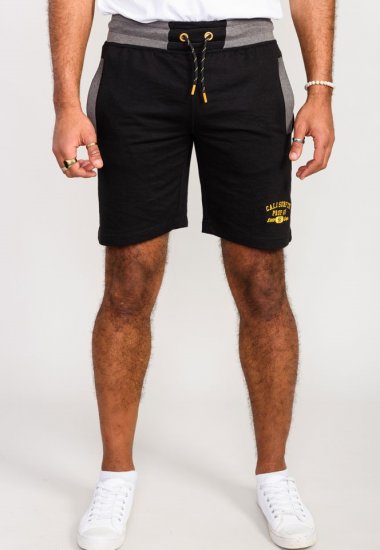 D555 Sutton Elasticated Waist Shorts With Embroidery Black - Pantaloni trening - Pantaloni Trening Bărbați Mărimi Mari