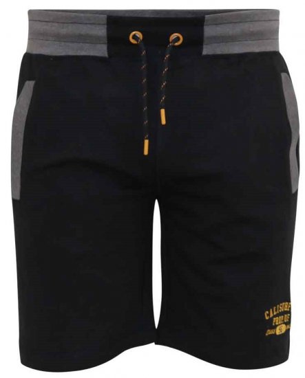 D555 Sutton Elasticated Waist Shorts With Embroidery Black - Pantaloni trening - Pantaloni Trening Bărbați Mărimi Mari