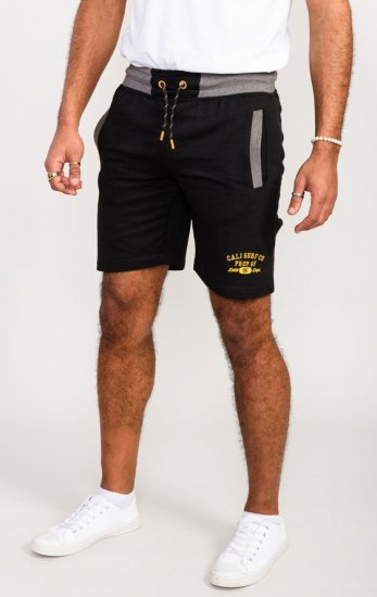 D555 Sutton Elasticated Waist Shorts With Embroidery Black - Pantaloni trening - Pantaloni Trening Bărbați Mărimi Mari