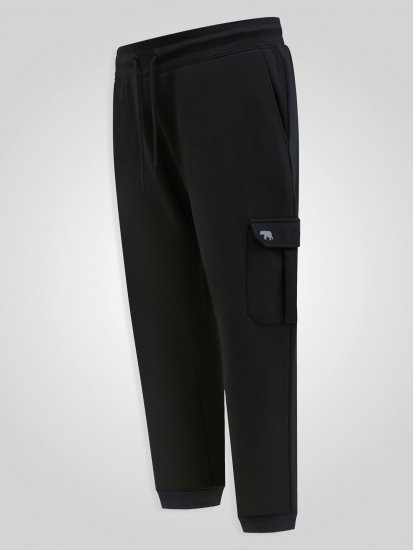 D555 Dexter 1 Cargo Jogger With Bear Embroidery Negru - Pantaloni trening - Pantaloni Trening Bărbați Mărimi Mari