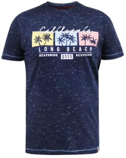 D555 Thorndon California Long Beach Printed T-Shirt - Tricouri - Tricouri Bărbați Mărimi Mari