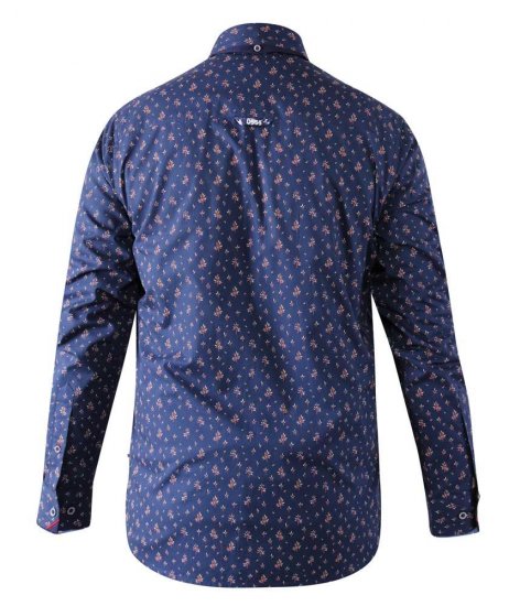 D555 Edmund AOP Shirt Navy - Cămăși - Cămăși Bărbați Mărimi Mari