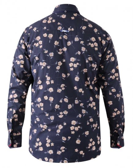 D555 Rooksey Floral Print Shirt Navy - Cămăși - Cămăși Bărbați Mărimi Mari