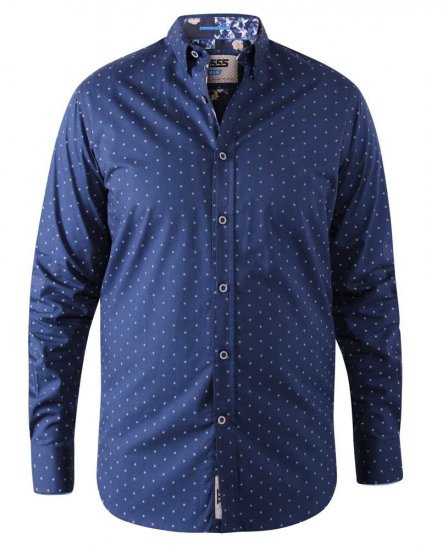 D555 Chilton LS Shirt Navy - Cămăși - Cămăși Bărbați Mărimi Mari