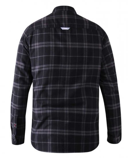 D555 Harwich Flannel Check Shirt Black - Cămăși - Cămăși Bărbați Mărimi Mari
