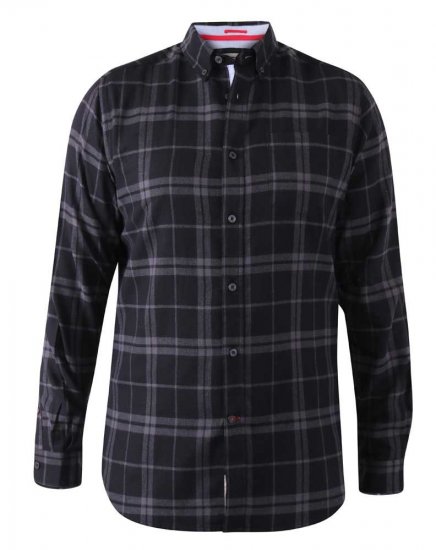 D555 Harwich Flannel Check Shirt Black - Cămăși - Cămăși Bărbați Mărimi Mari
