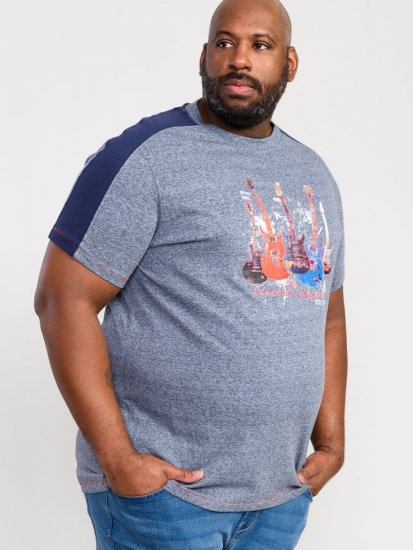 D555 Sharnbrook Electric Legends Guitar Print T-Shirt - Tricouri - Tricouri Bărbați Mărimi Mari