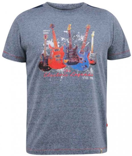 D555 Sharnbrook Electric Legends Guitar Print T-Shirt - Tricouri - Tricouri Bărbați Mărimi Mari