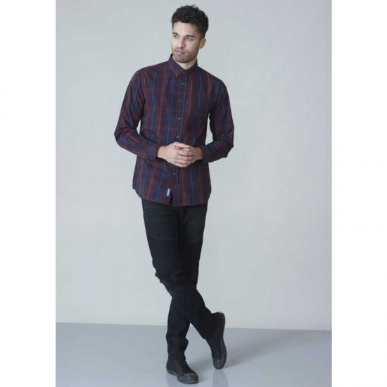 D555 Grady Long Sleeve Check Shirt - Cămăși - Cămăși Bărbați Mărimi Mari