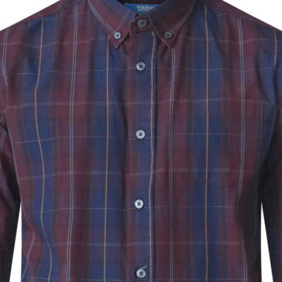 D555 Grady Long Sleeve Check Shirt - Cămăși - Cămăși Bărbați Mărimi Mari