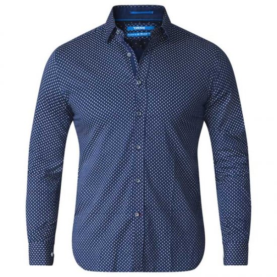 D555 Lavar Long Sleeve Diamond Printed Shirt - Cămăși - Cămăși Bărbați Mărimi Mari
