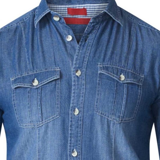 D555 Adcock Long Sleeve Vintage Denim Shirt - Cămăși - Cămăși Bărbați Mărimi Mari