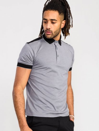 D555 Prinstead Pique Polo Shirt Grey - Tricouri polo - Tricouri Polo Bărbați Mărimi Mari