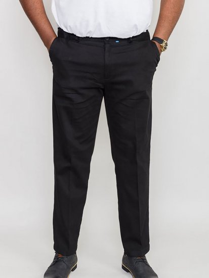 D555 Bruno Stretch Chino pants with Extenda Waist Black - Blugi & pantaloni - Blugi & Pantaloni Bărbați Mărimi Mari